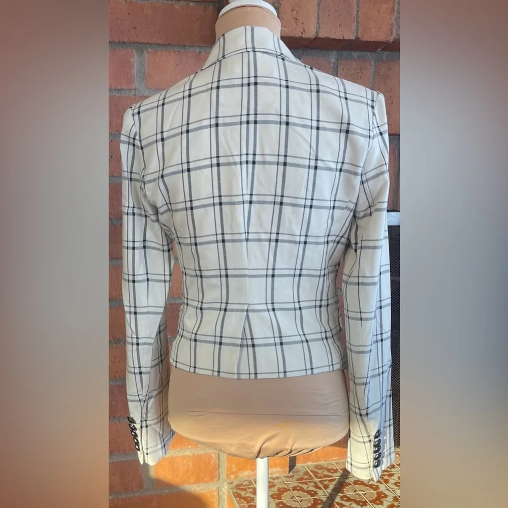 Choosy Double-Breasted Plaid Blazer size 2 - Picture 2 of 9